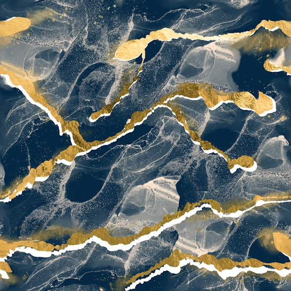 Golden Veins Navy Marble