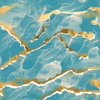 Golden Veins Tropical Teal Marble carta da parati
