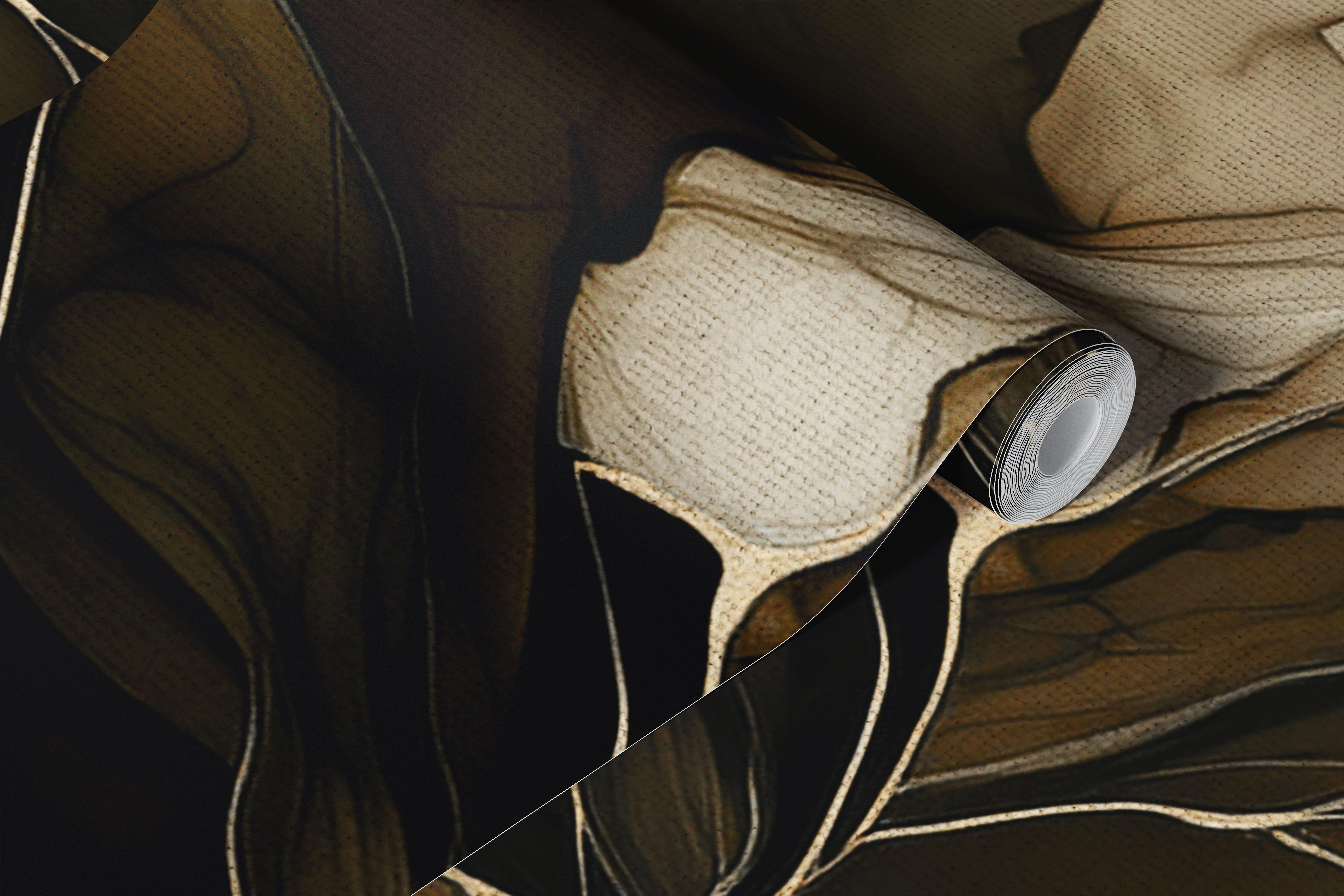 Abstract earthy marble wallpaper in a modern room