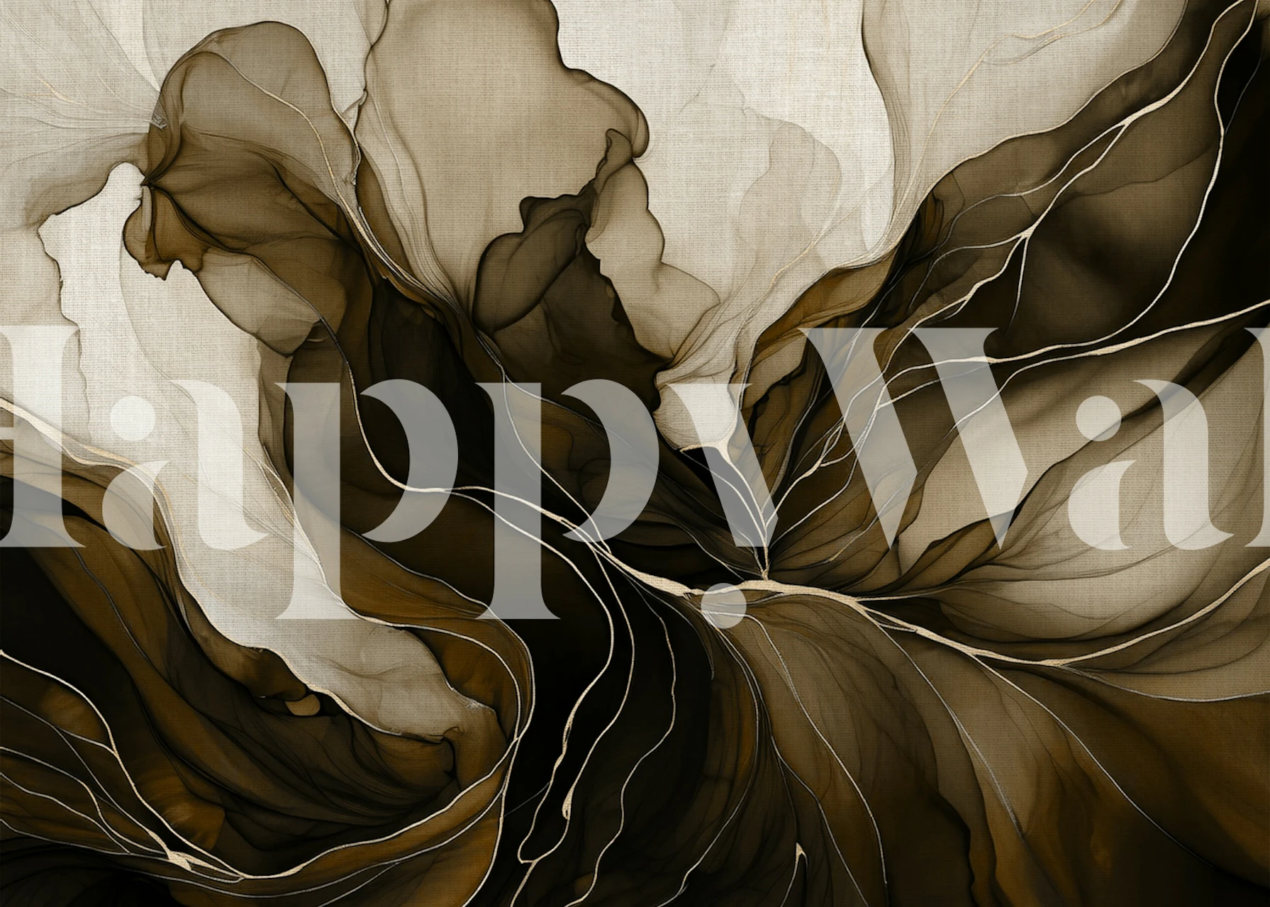 Abstract Earthy Elegant Marble Flow wallpaper in a room