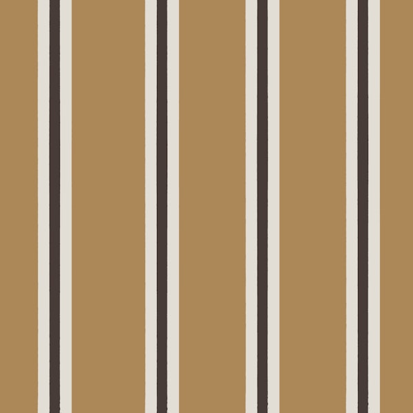Retro Vertical Bands on Earthy Ochre