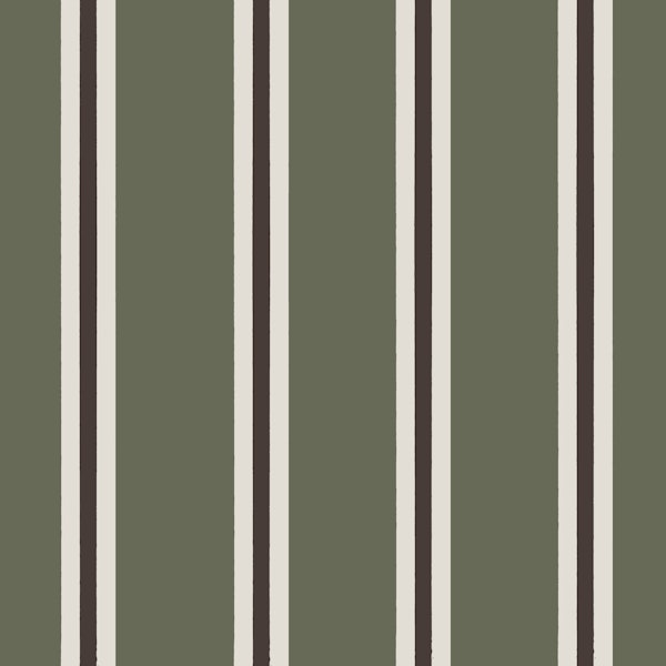 Classic Dark Olive and Cream Stripes