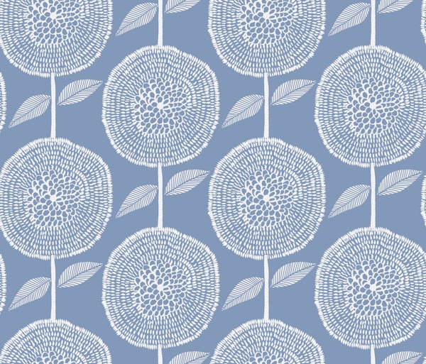 Felice Florals Ice Blue And White