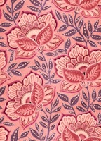 Mauve Pink and Crimson Chintz Floral Large tapet