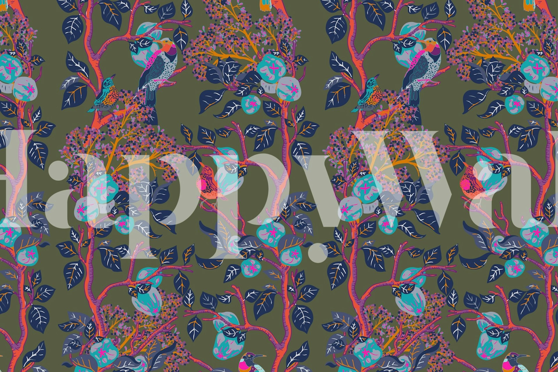 Woodpeckers mural tapeta w pokoju