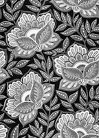 Dramatic Monochrome Chintz Floral Small tapet