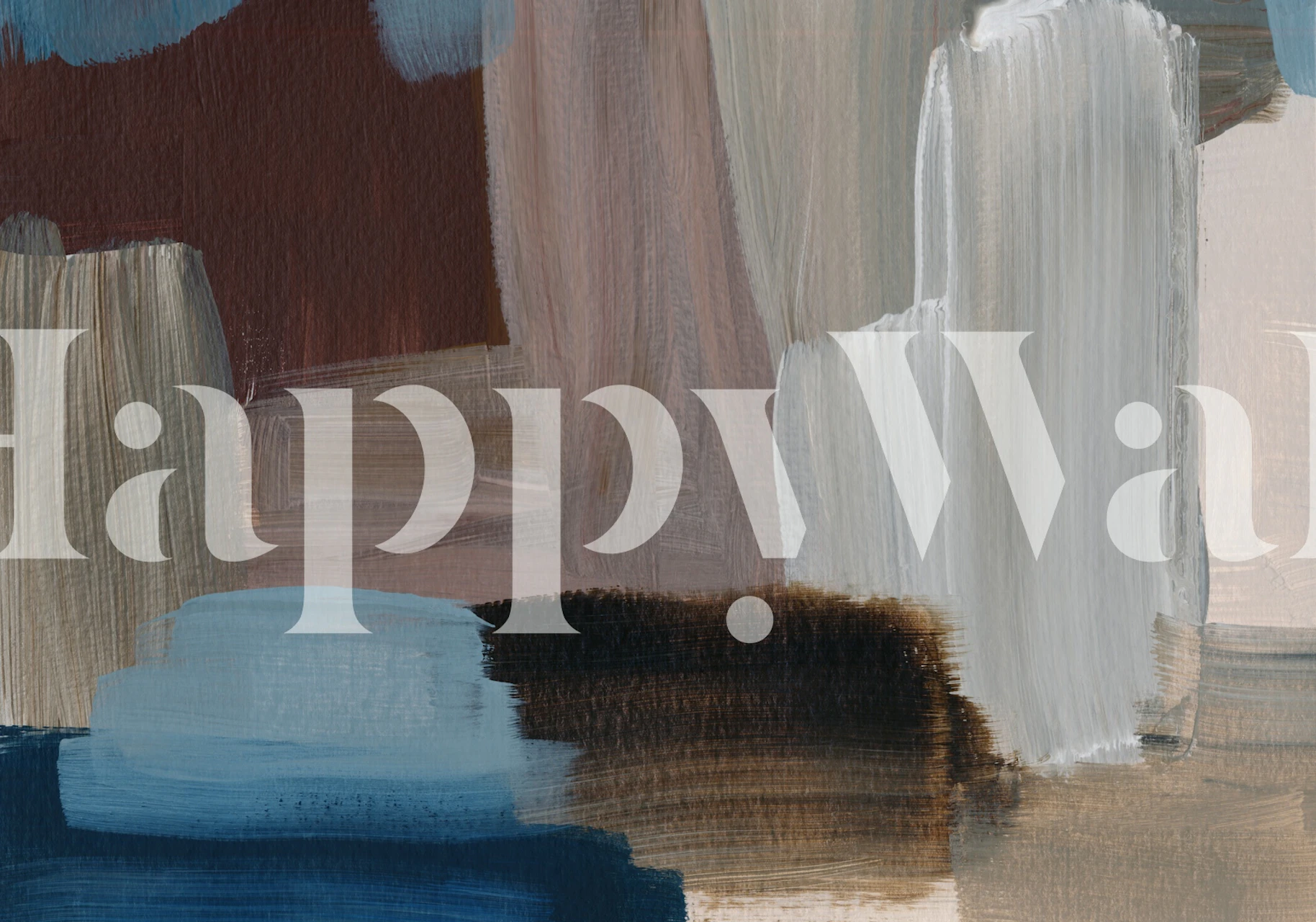 Earthy abstract art wallpaper in a room