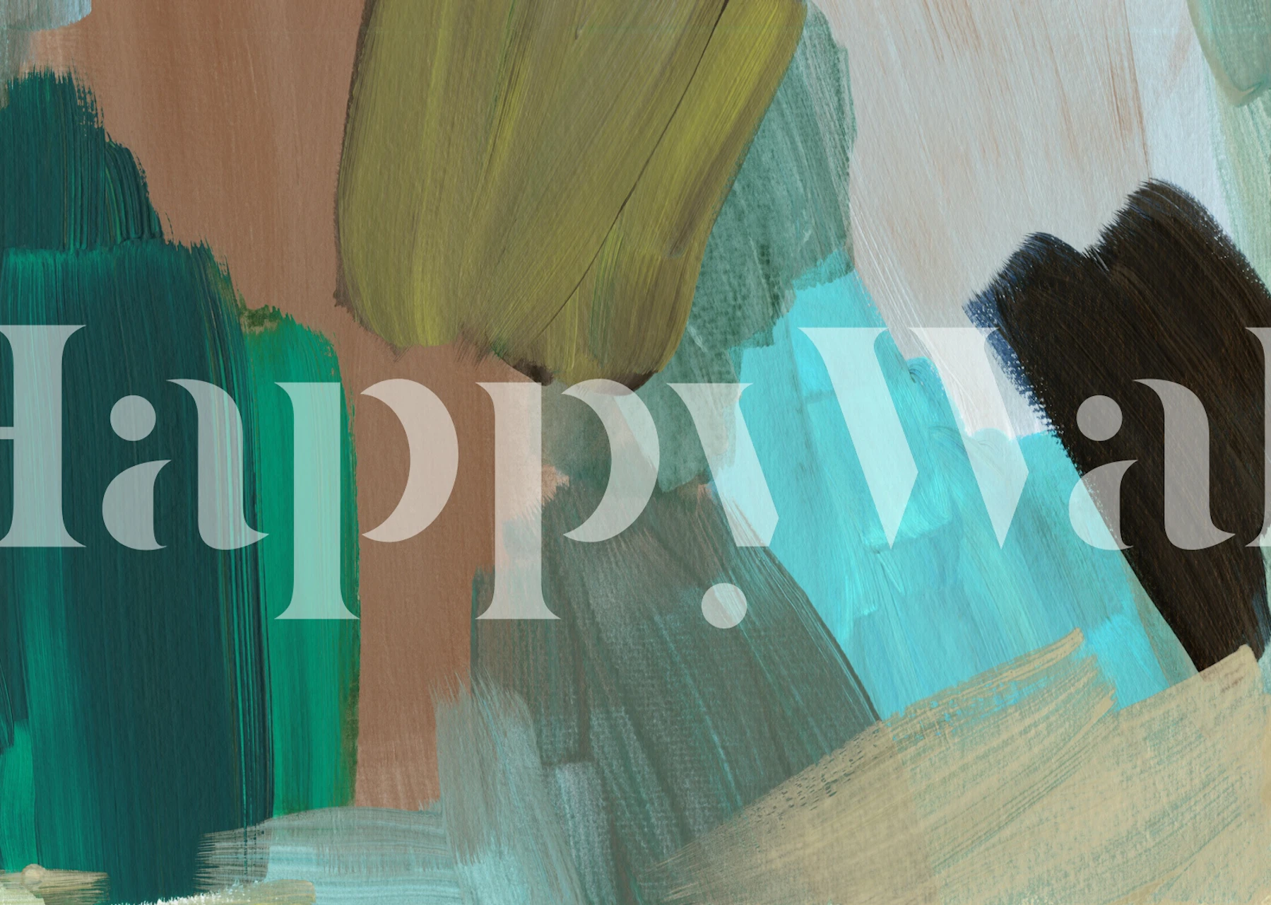 Multicolor abstract brushstroke wallpaper in earthy tones