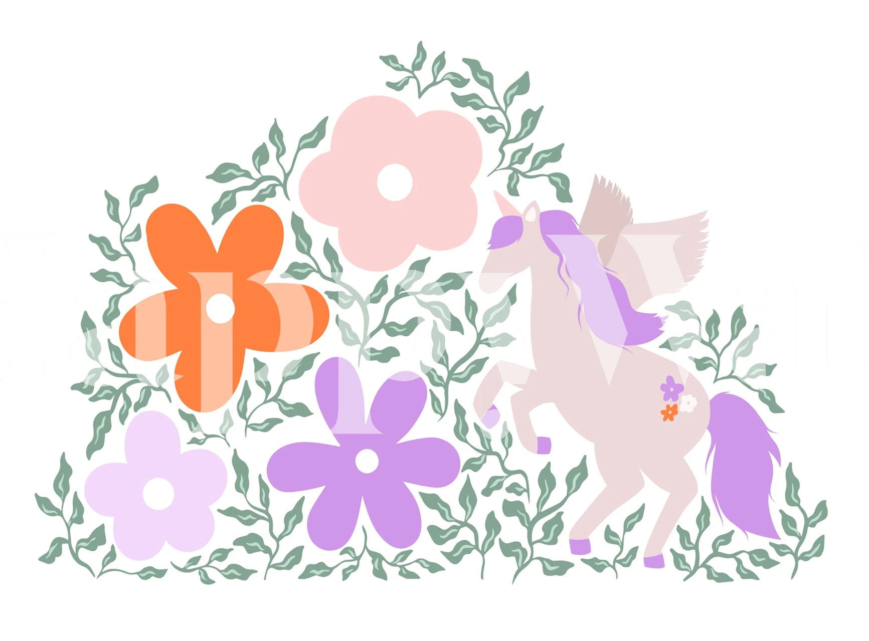 Enchanted Garden Unicorn wallpaper in a room