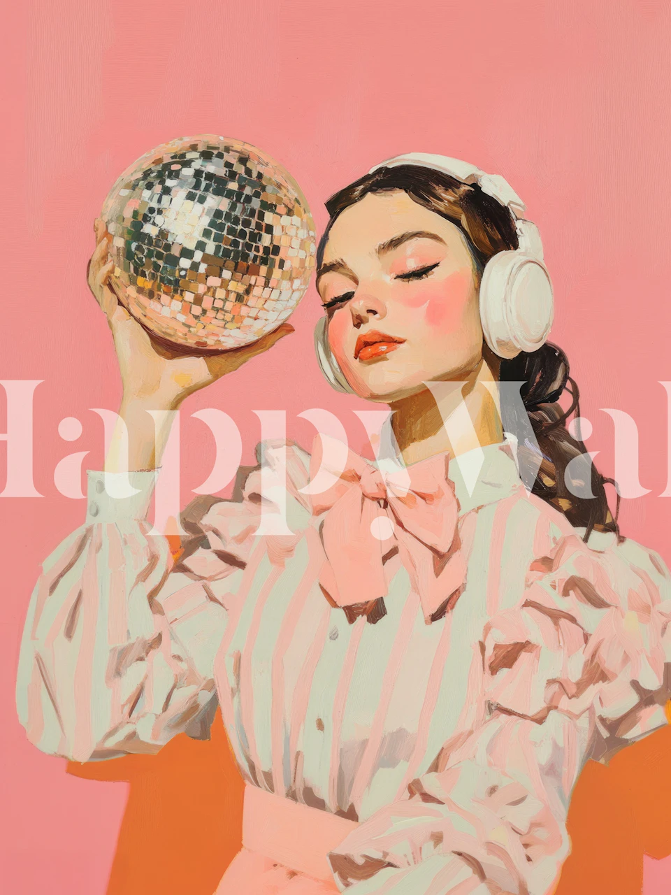 Tapeta Silent Disco w stylowym pokoju