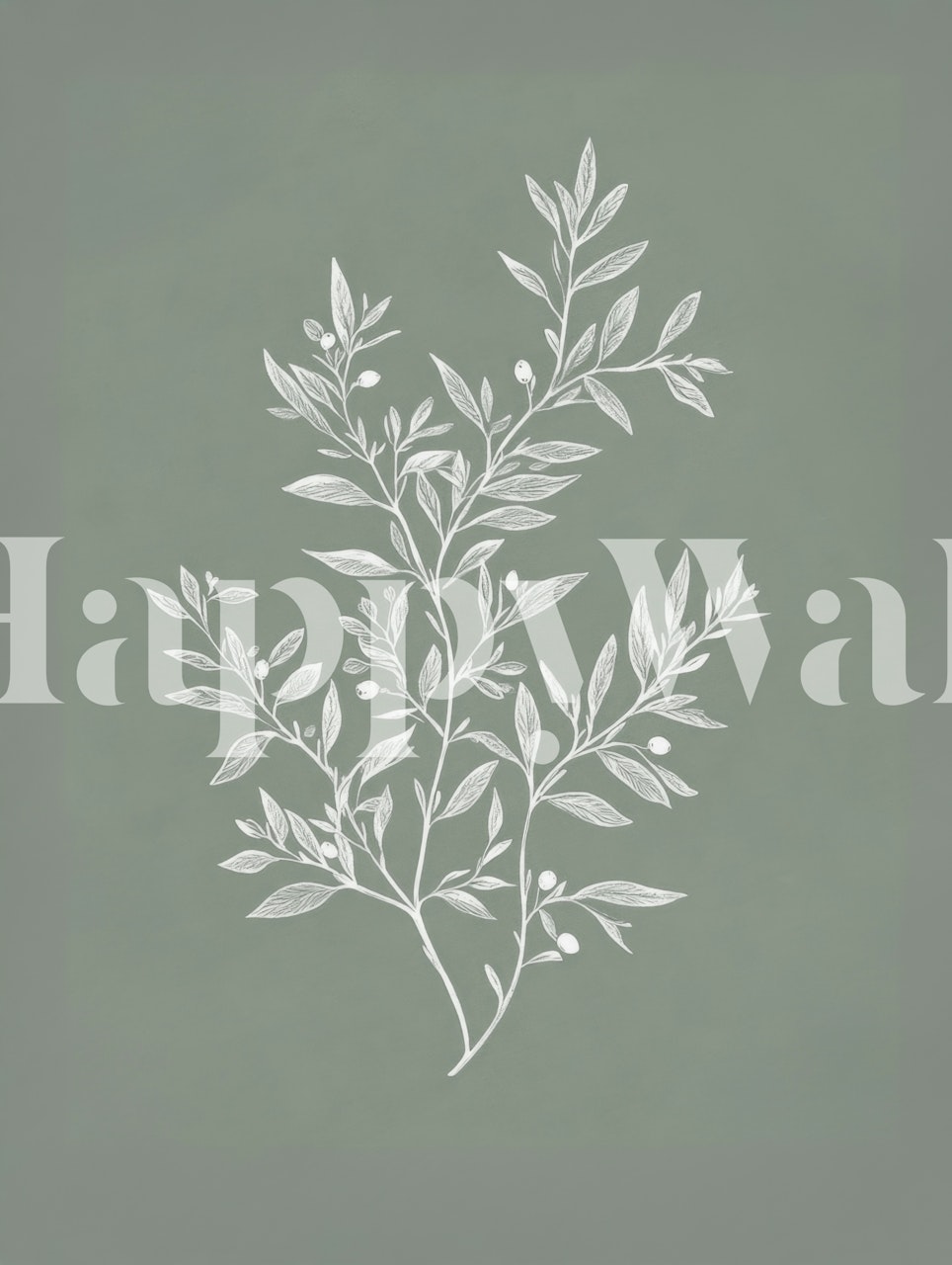 Papier peint Olive Leaf Elegance dans une chambre