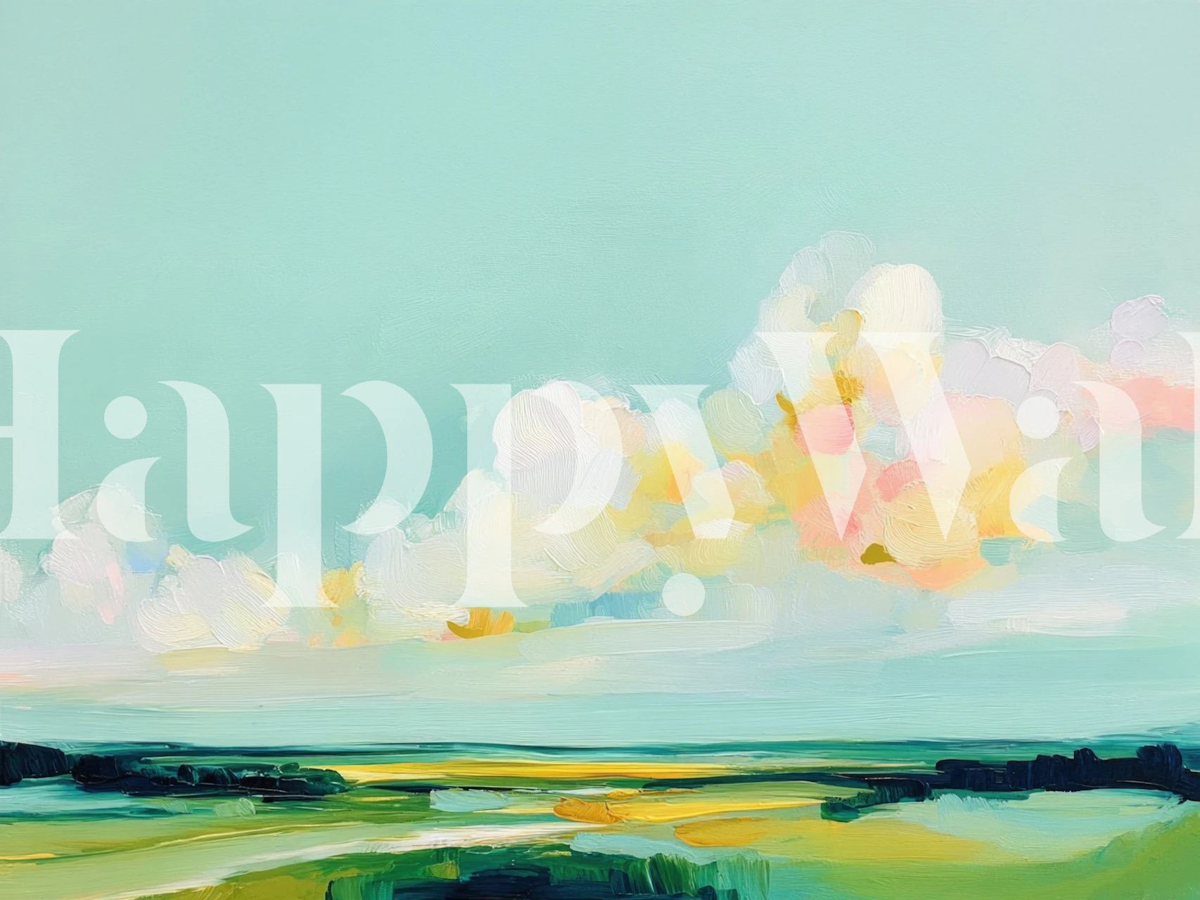 Pastel Horizon Bliss wallpaper in a stylish room