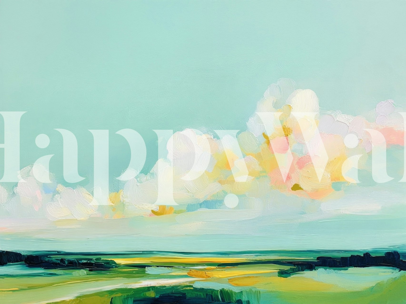 Pastel Horizon Bliss wallpaper in a stylish room