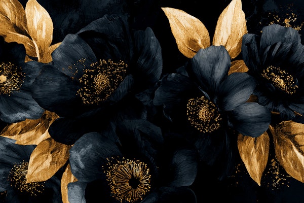 Golden Midnight Blooms