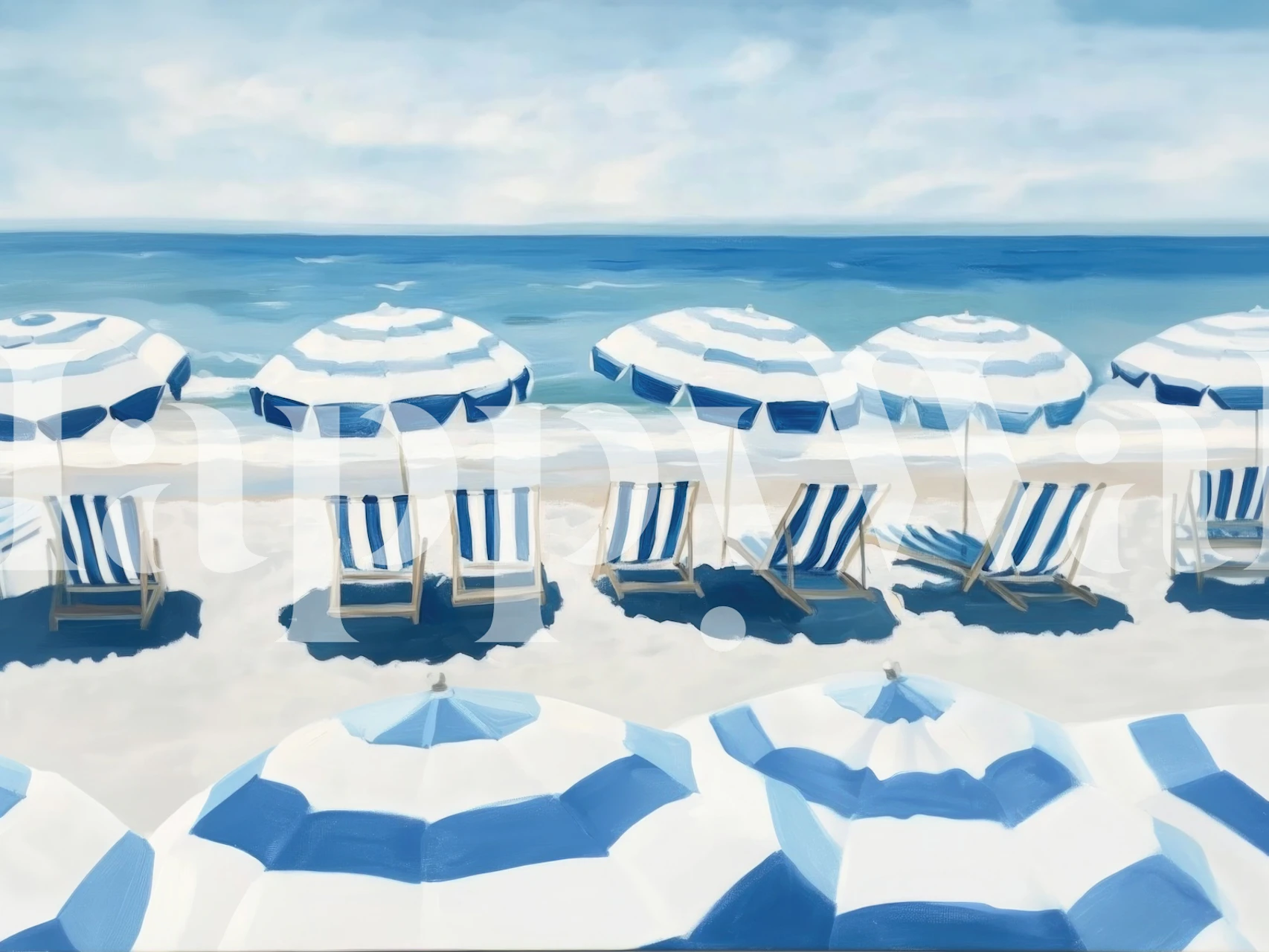 Papel pintado Stripey Umbrellas en un entorno brillante