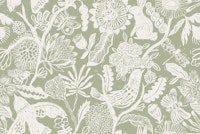 Linocut Print Sage Green papiers peint