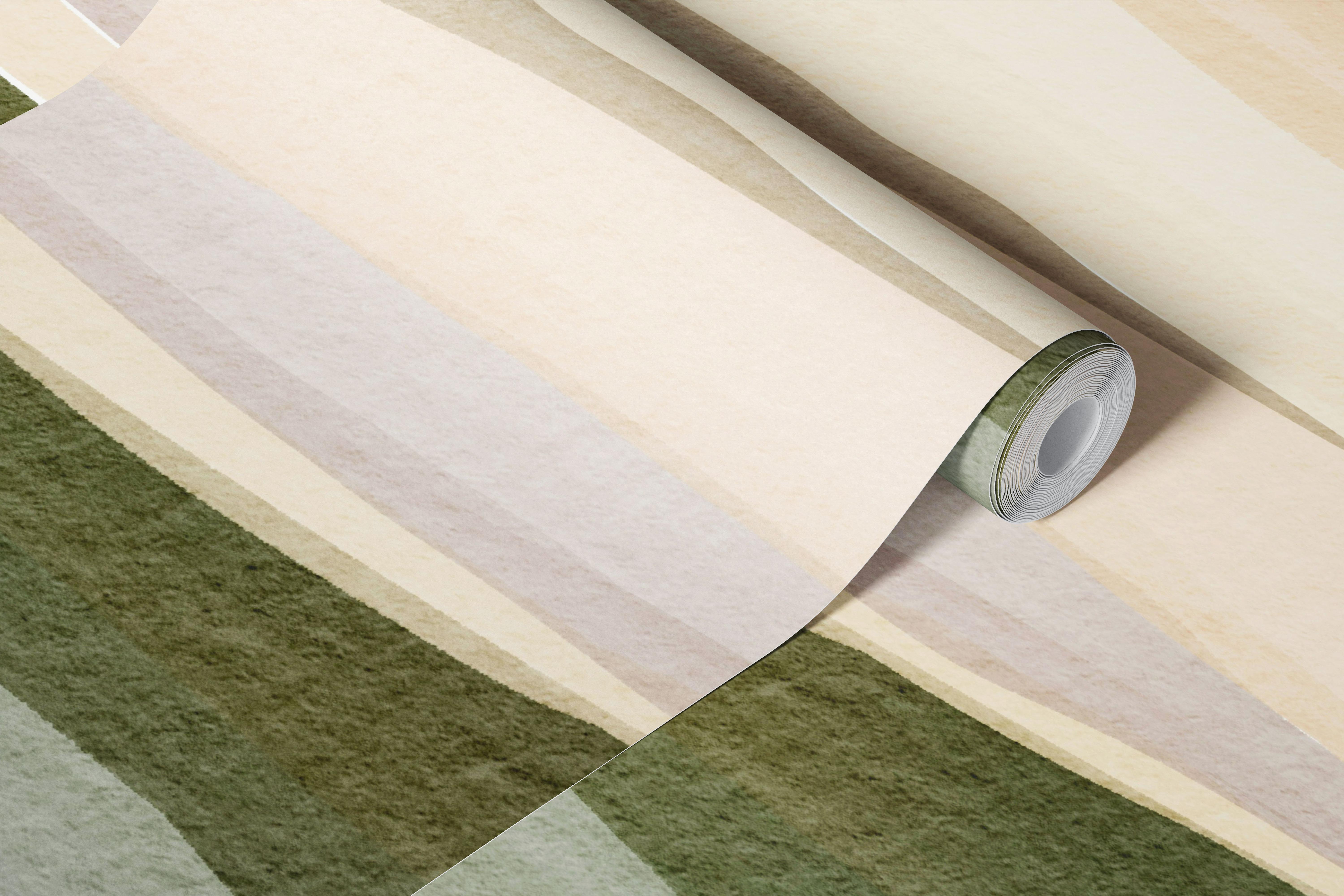 Wallpaper in soothing earthly shades in room