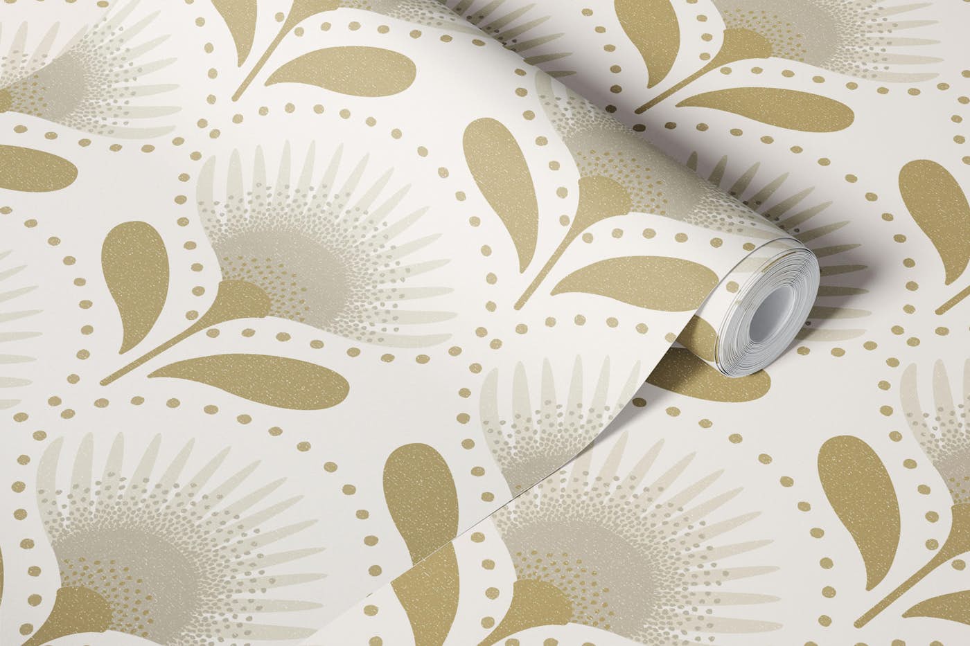 Modern Scandinavian Floral Pattern wallpaper roll