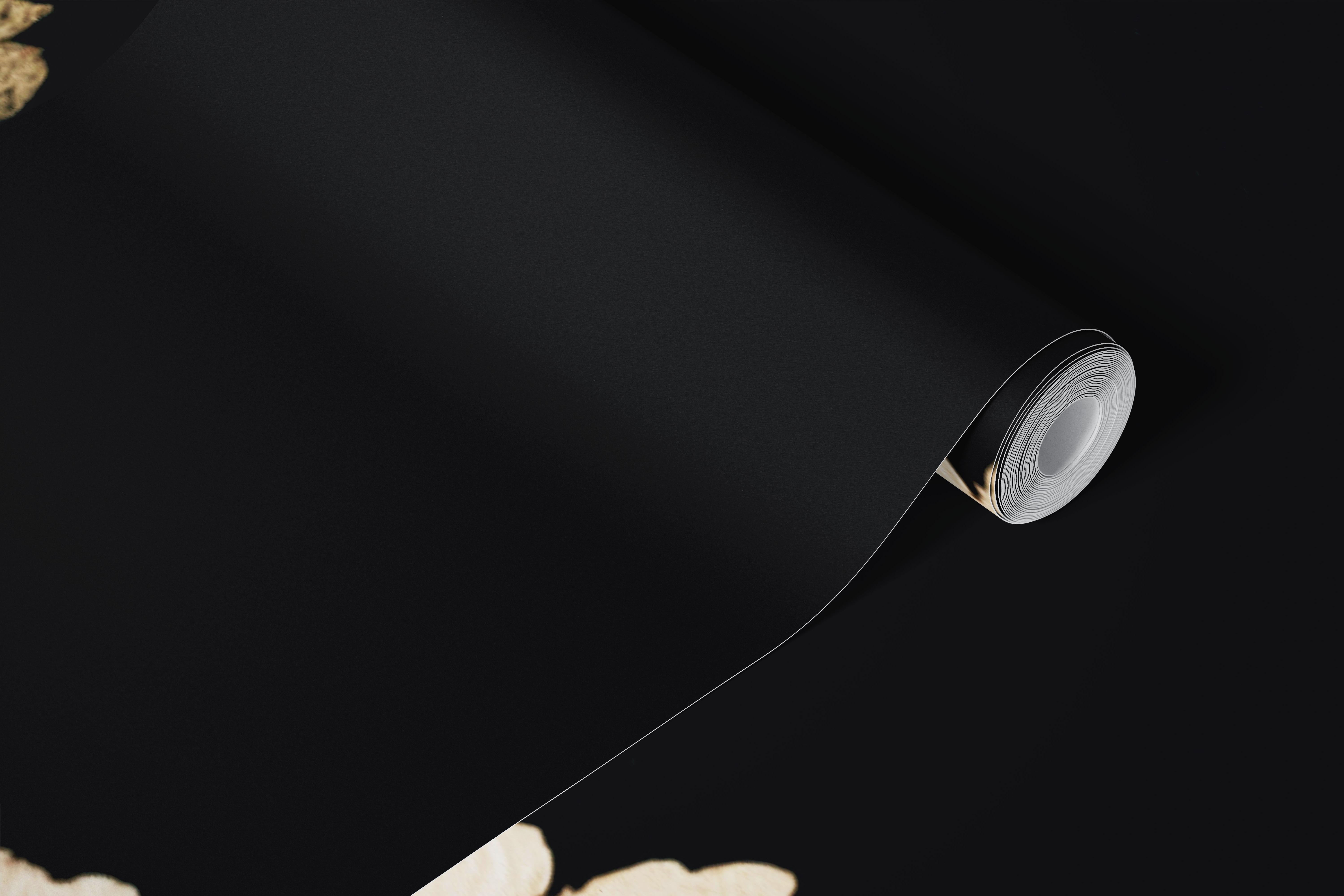 Floral Dark Night Harmony Tapete in einem Zimmer