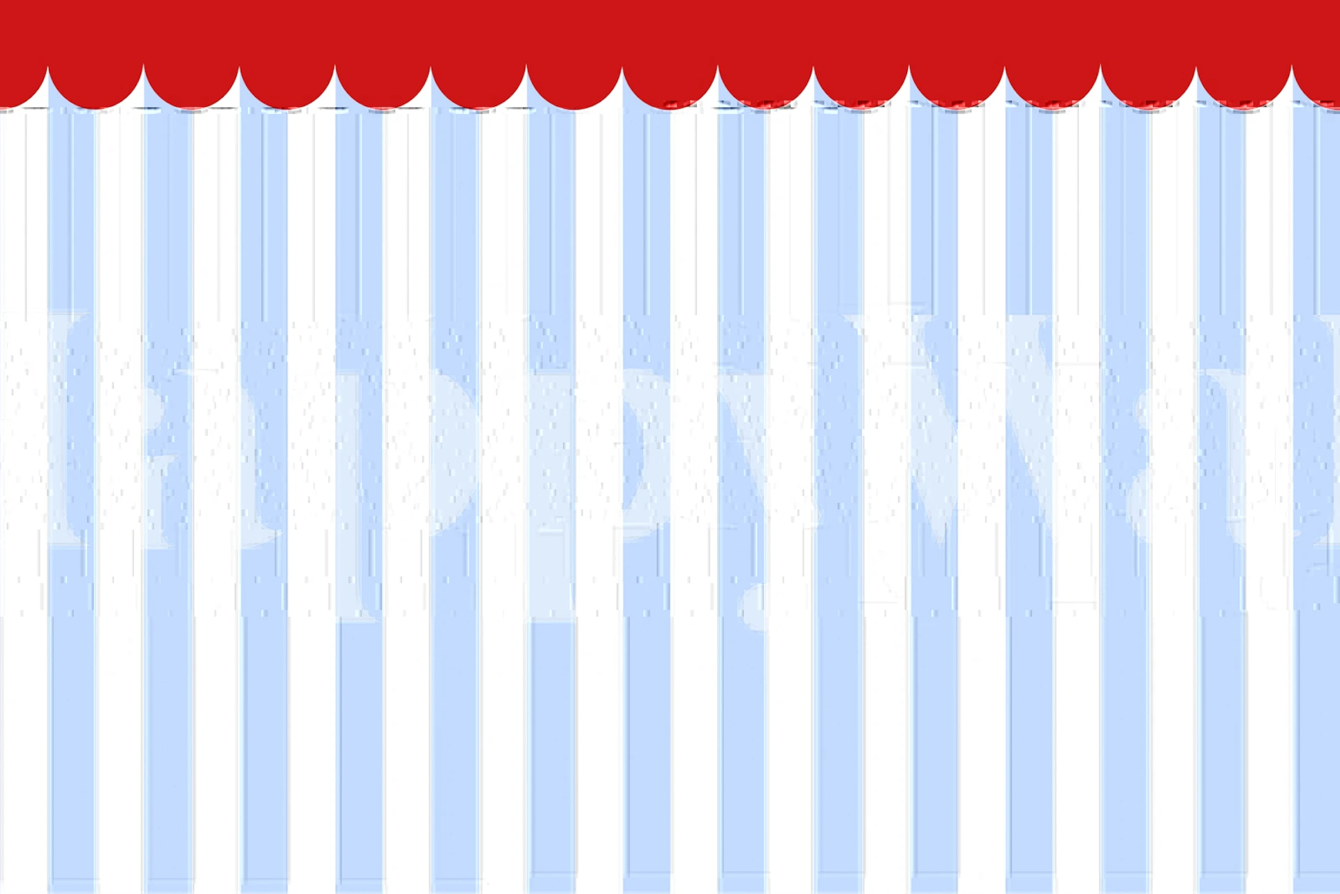 Blue and red striped wallpaper with a circus theme