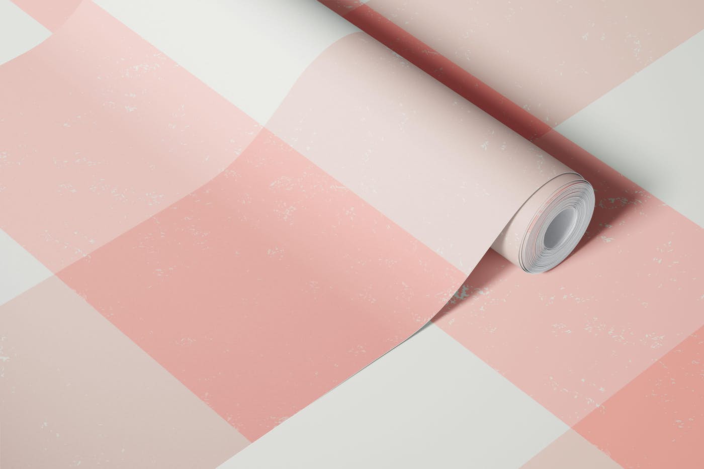 Vintage Blush Gingham wallpaper roll