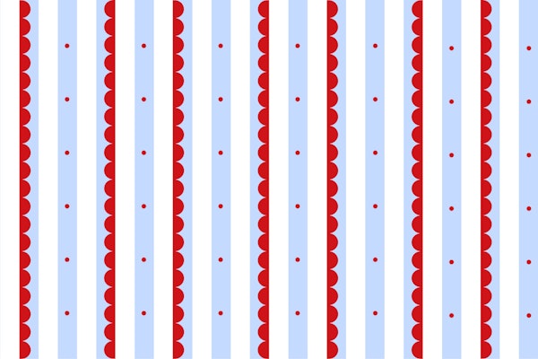Polka Parade Stripes Red and Blue
