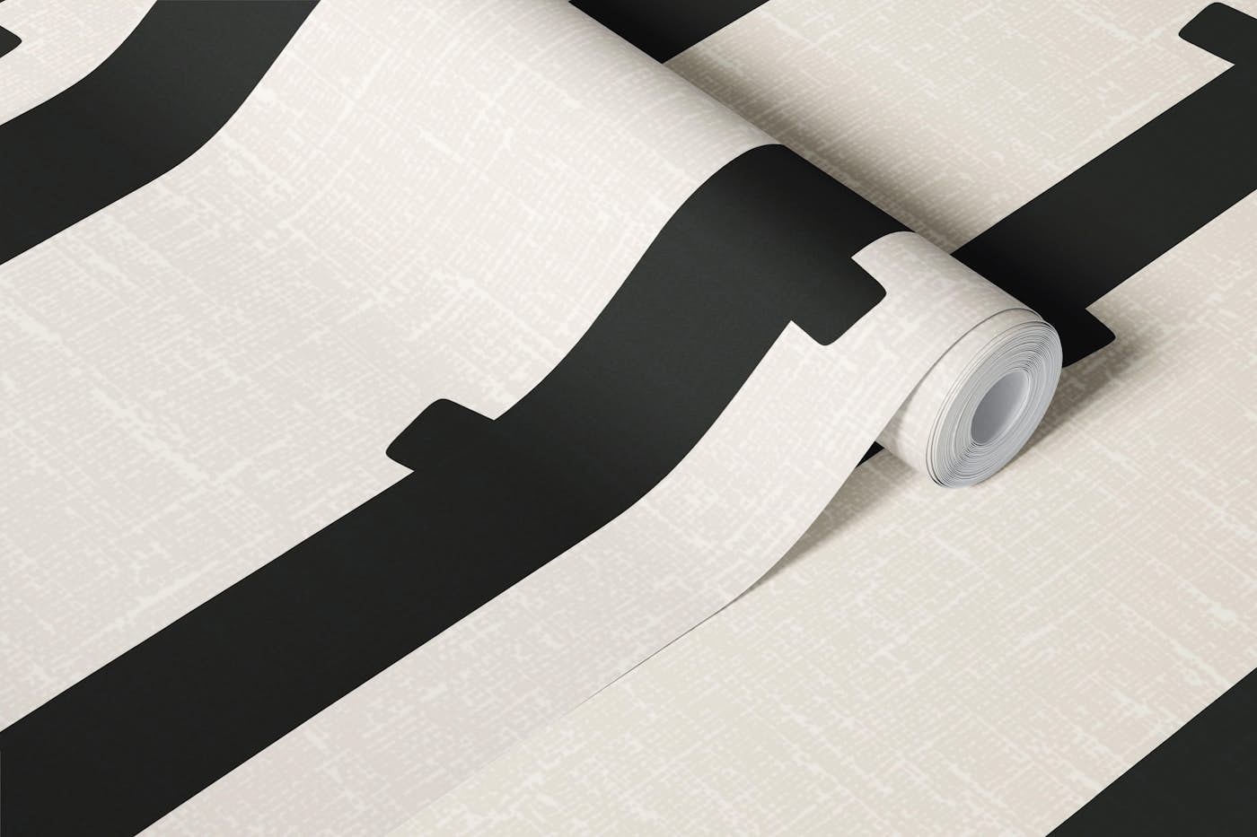 Bold tree trunks on textured soft cream wallpaper roll