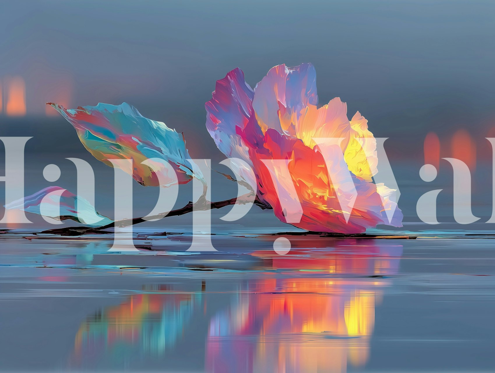 Papel pintado Rose Glow en un ambiente