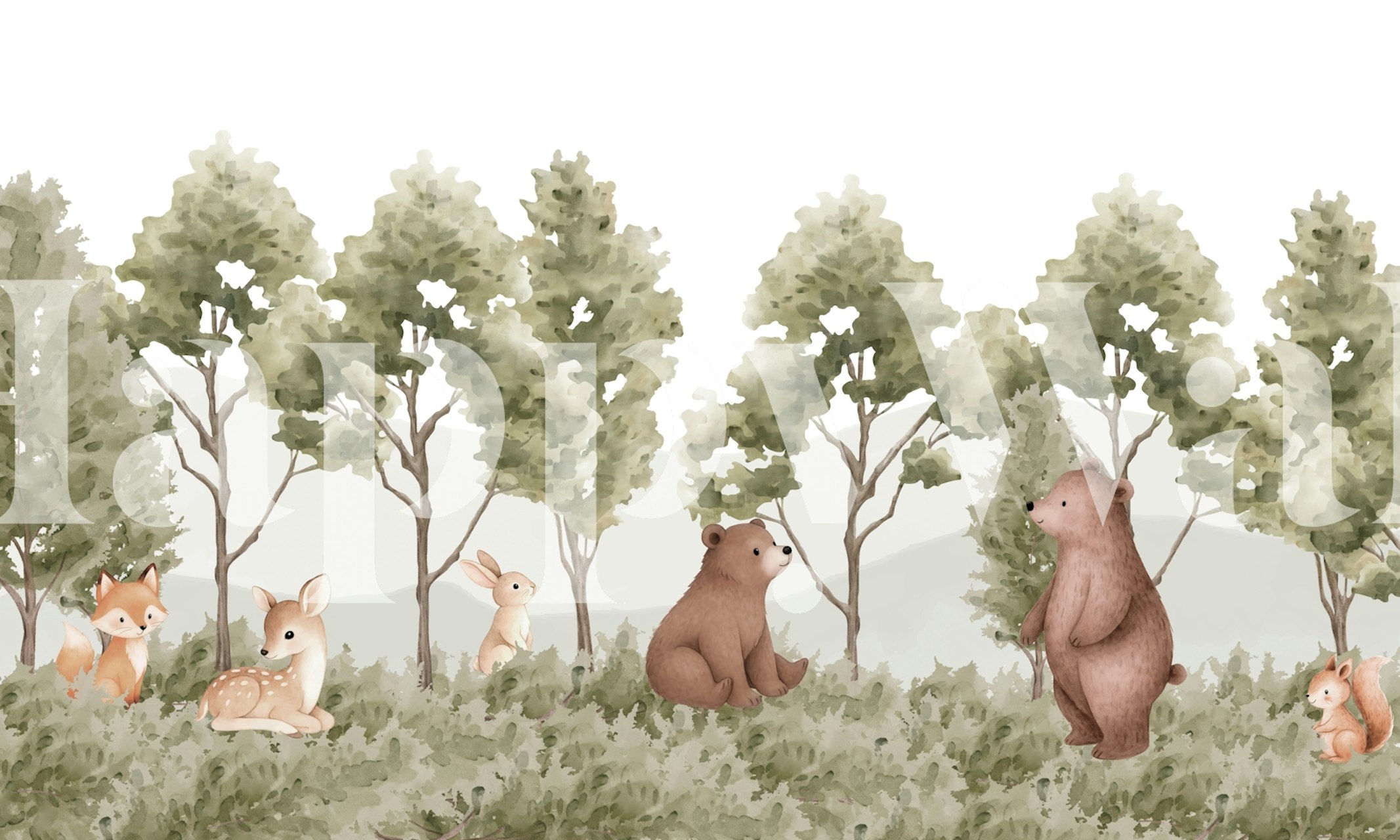 Serene Woodland Adventure Tapetdesign