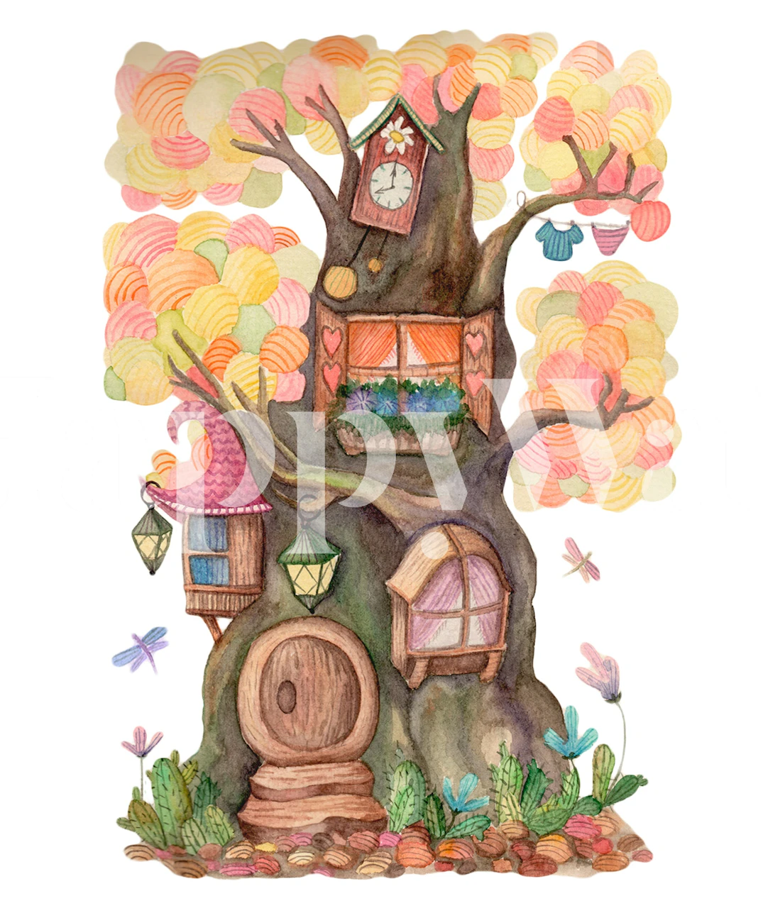 Colorful Fairy Abode tapet i et rum