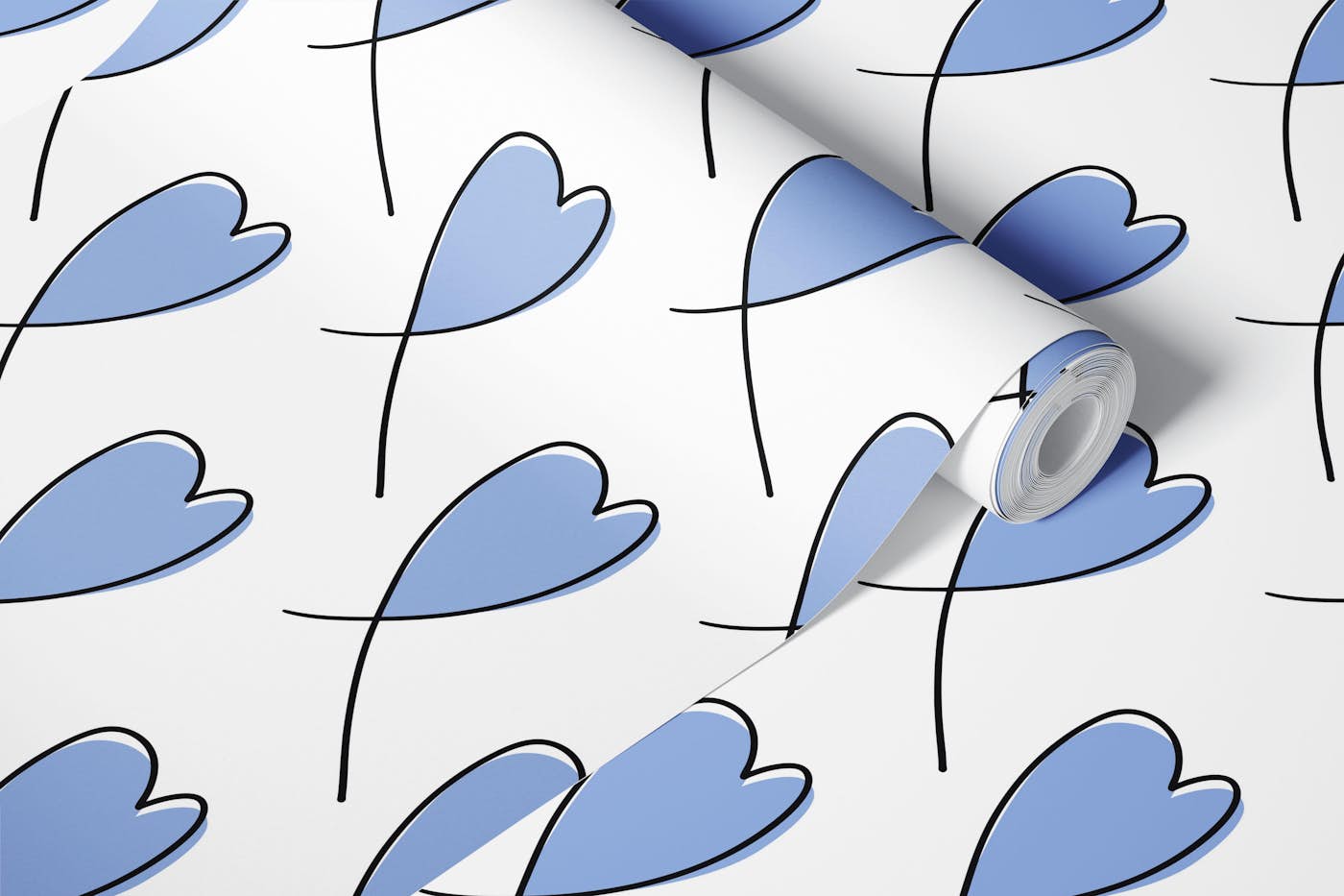 Rebel Hearts Polo Blue and White Urban Beat wallpaper roll