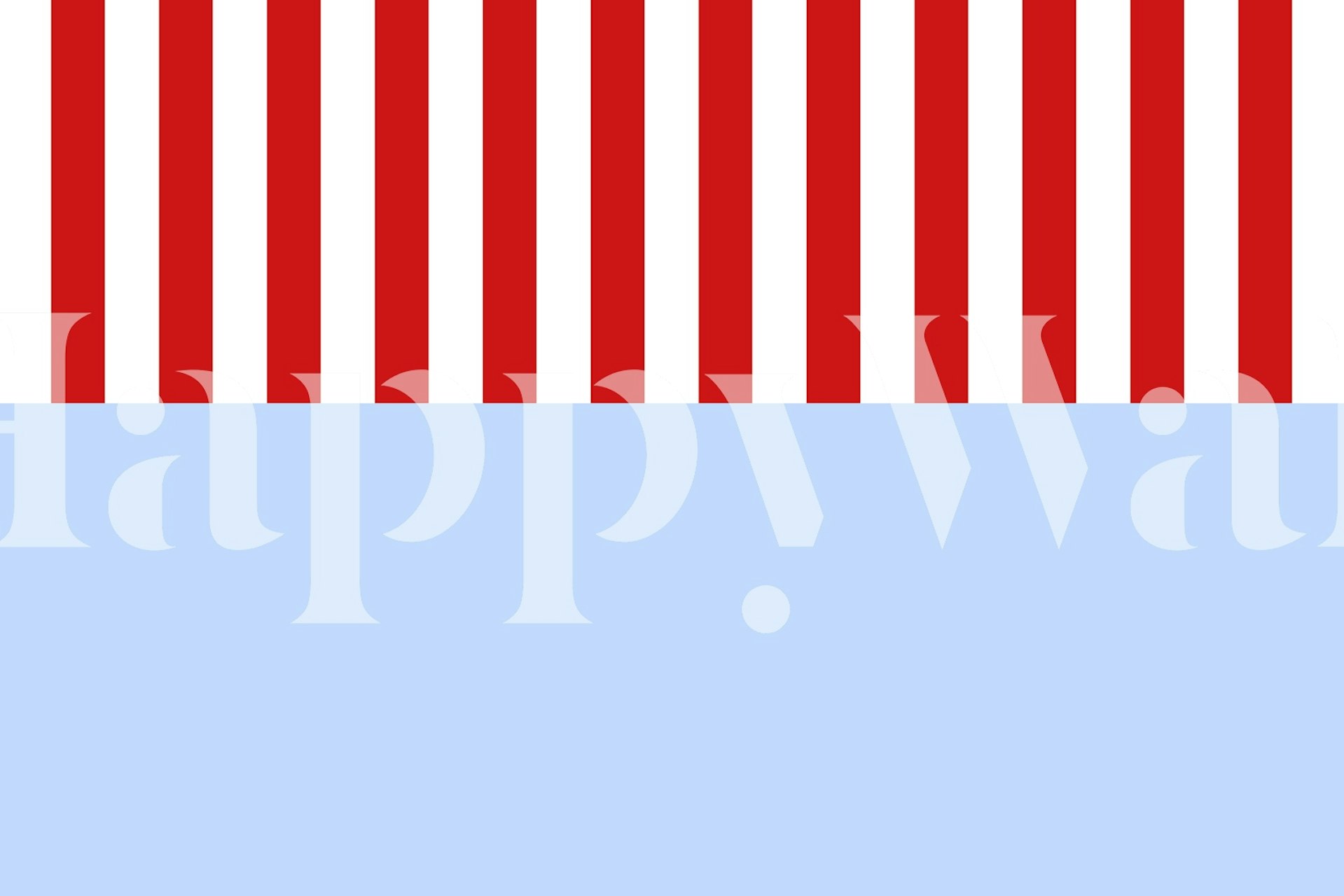 Ταπετσαρία με ρίγες Joyful Red and Blue σε ένα δωμάτιο