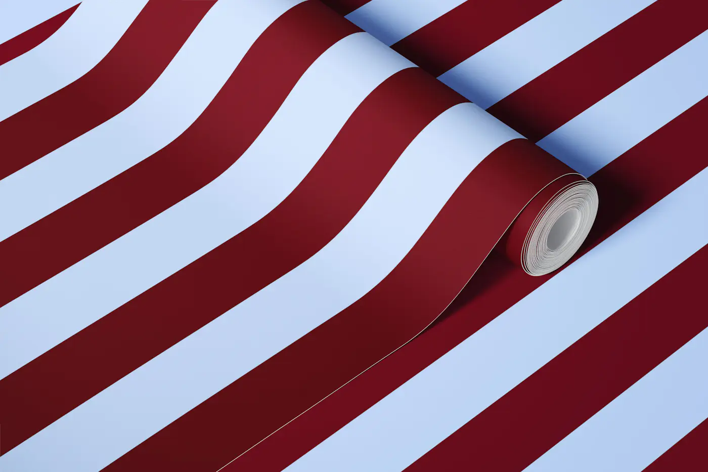 Burgundy & Blue Stripes wallpaper roll