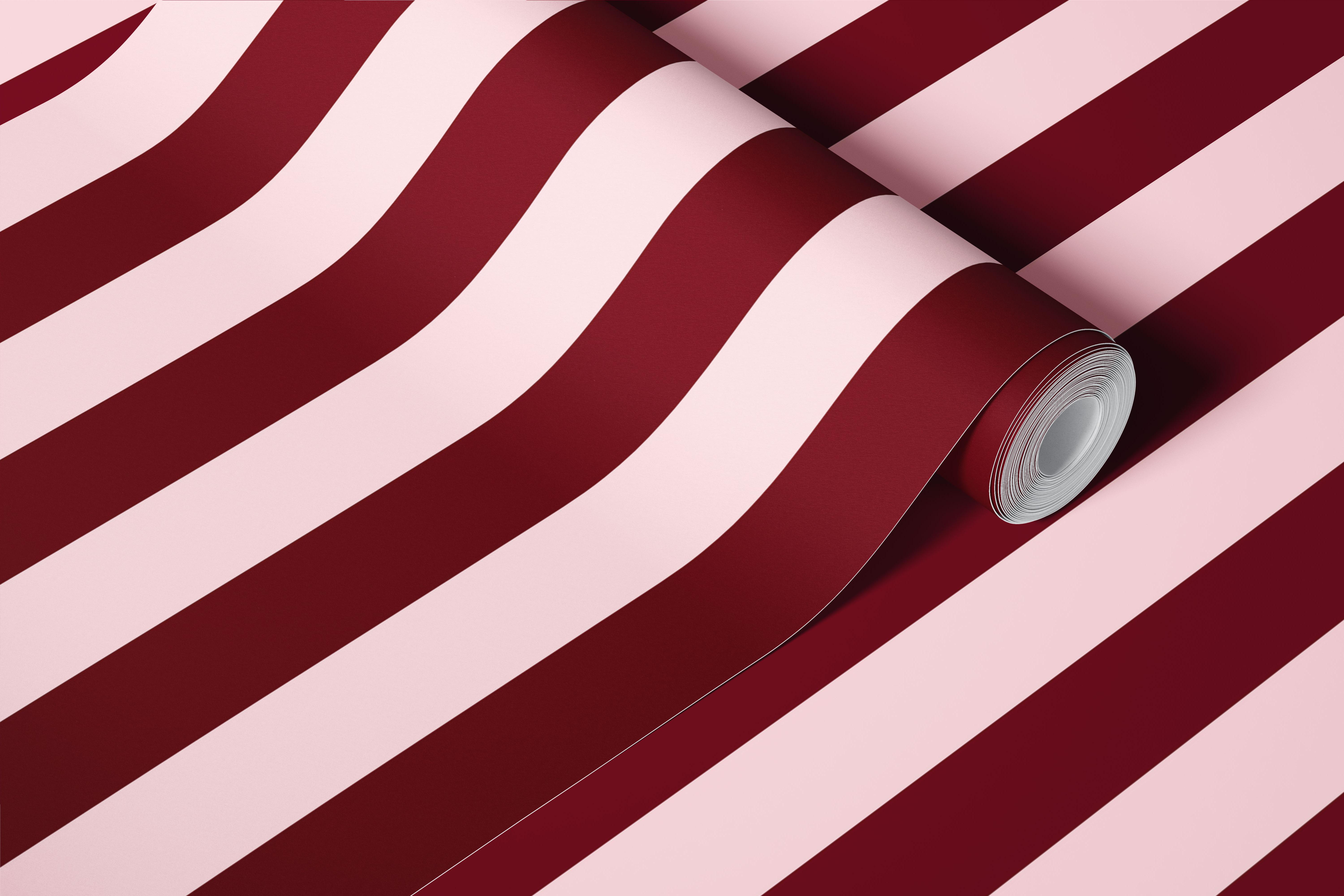 Burgundy & Rose Stripes tapetti huoneessa