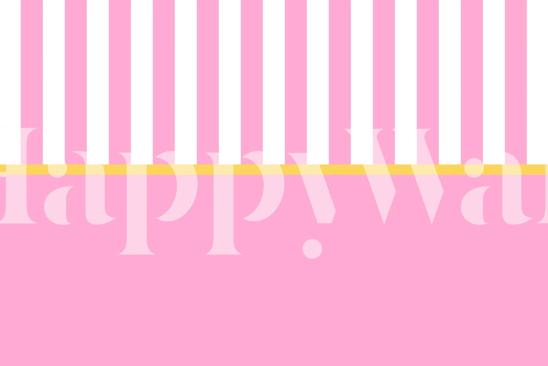 Pink and white striped wallpaper in a room