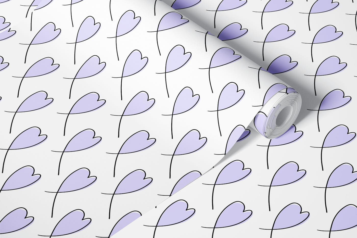 Small Rebel Hearts Urban Beat Soft Lavender wallpaper roll