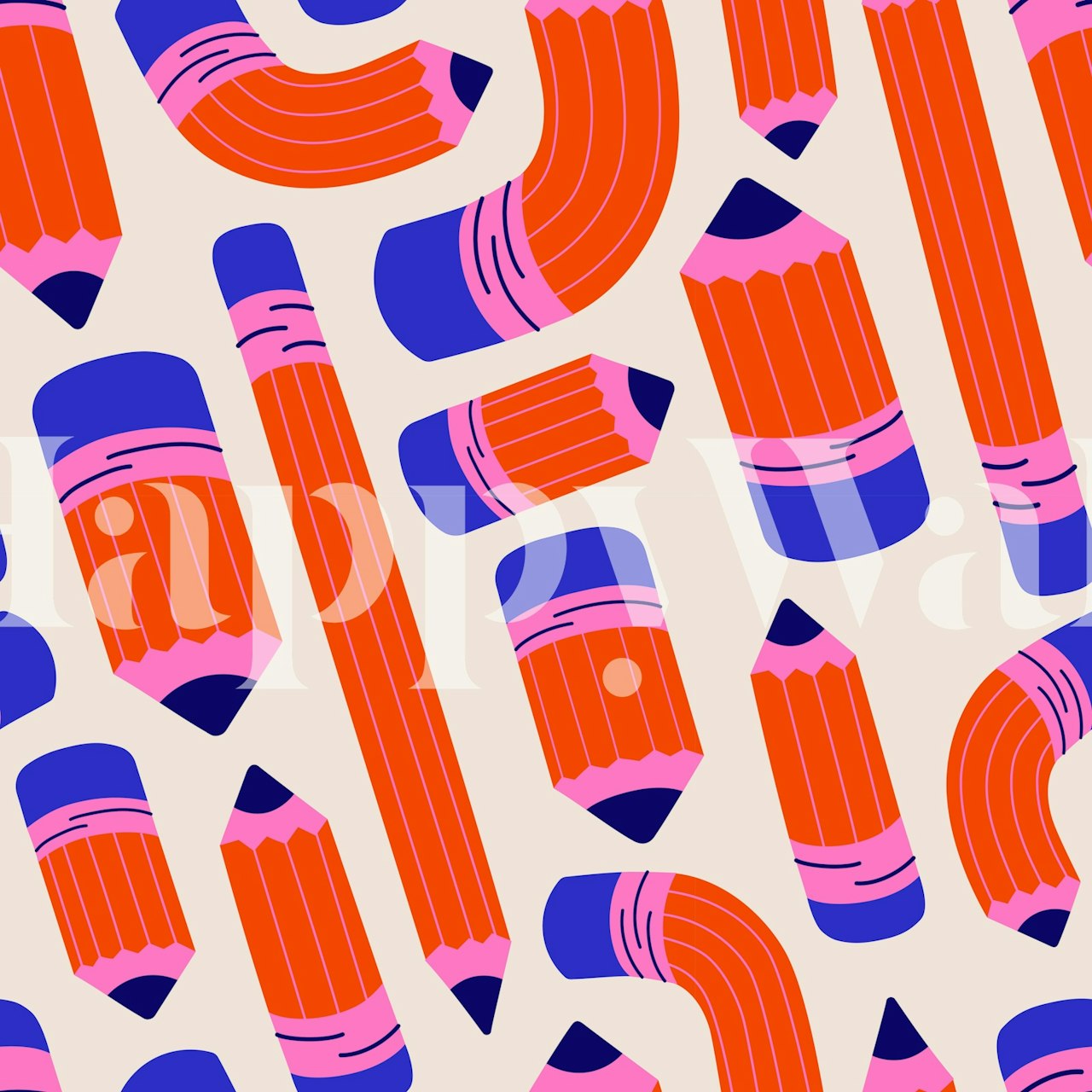 Colorful Pencil Parade Tapete in einem Raum