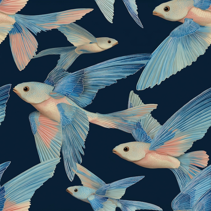 Ethereal Fish Fantasy - Dark Wallpaper | happywall.com