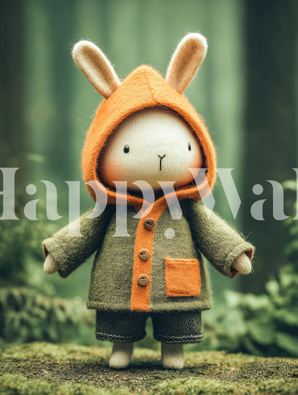 Adorable Knit Bunny tapet i et rom