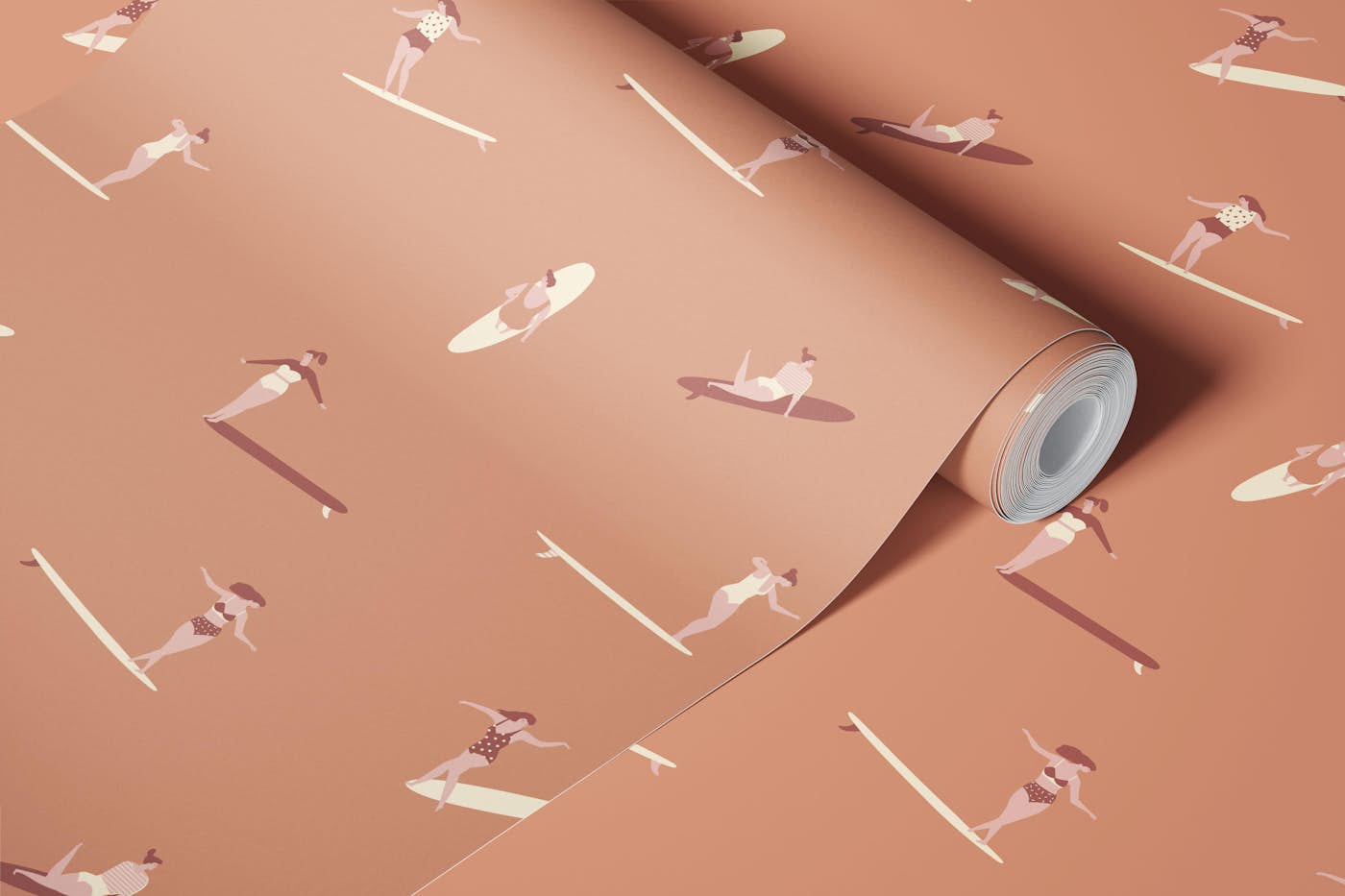 Soul surfers beige monochrome wallpaper roll