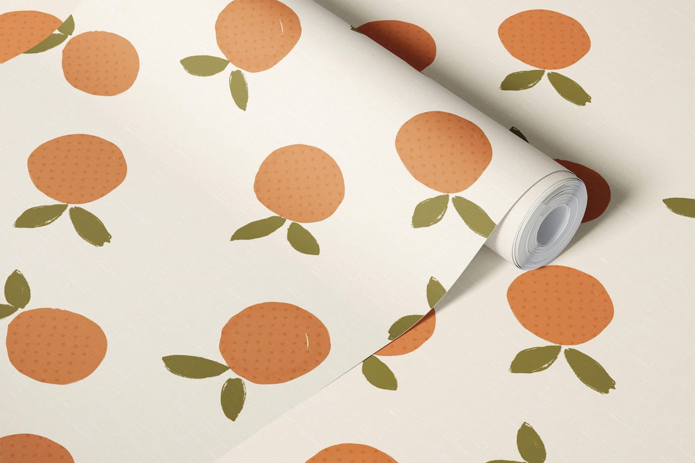 Mediterranean Orange Floral Charm wallpaper roll