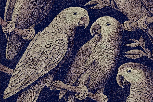 Intricate Blue Parrot