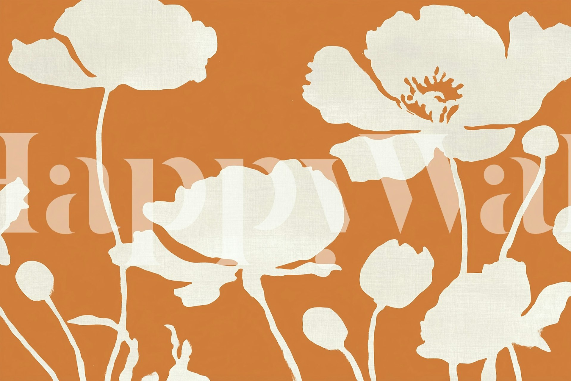 Papel pintado Elegant Floral Silhouette en una habitación