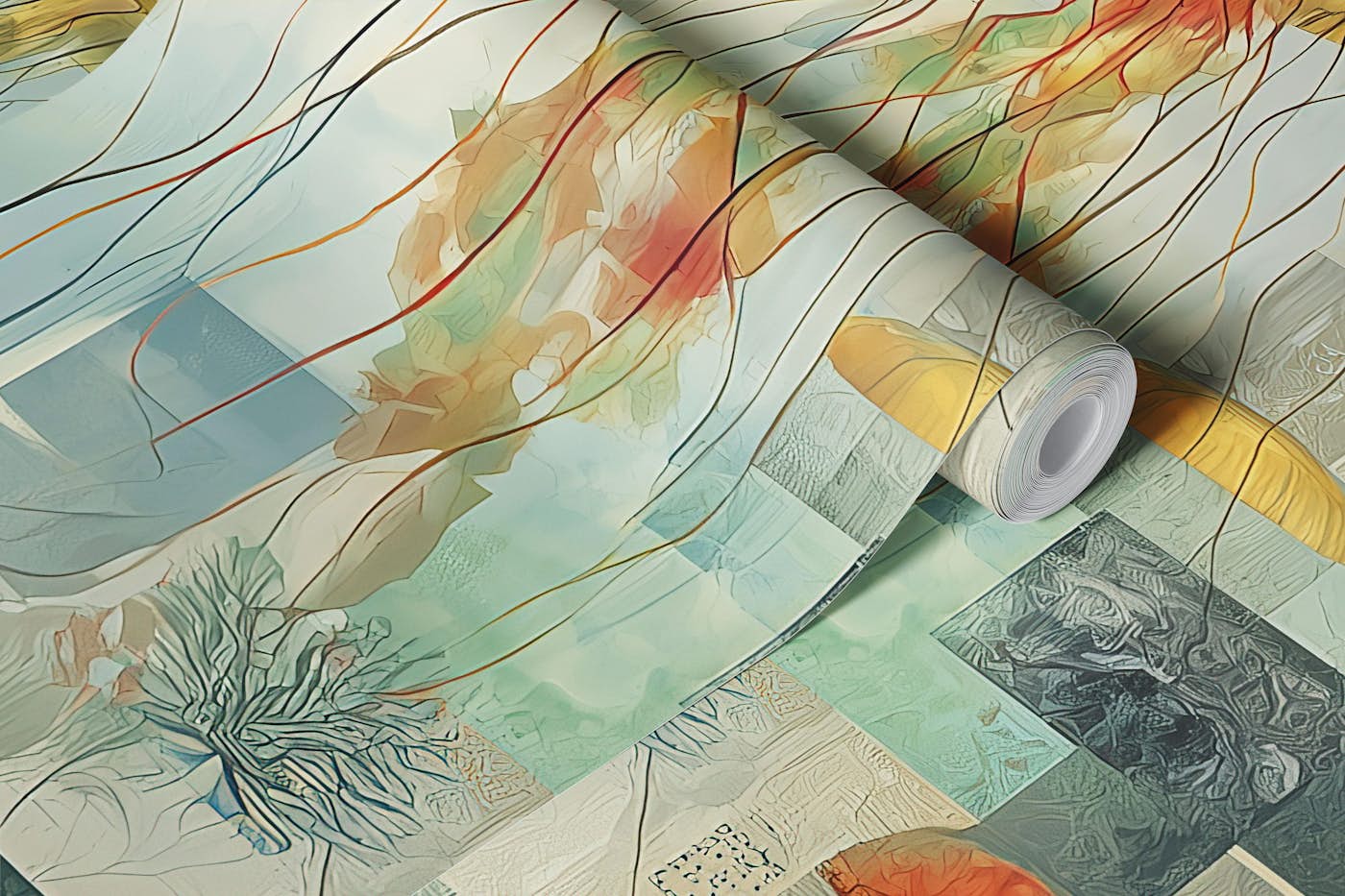 Underwater Jelly Cityscape wallpaper roll