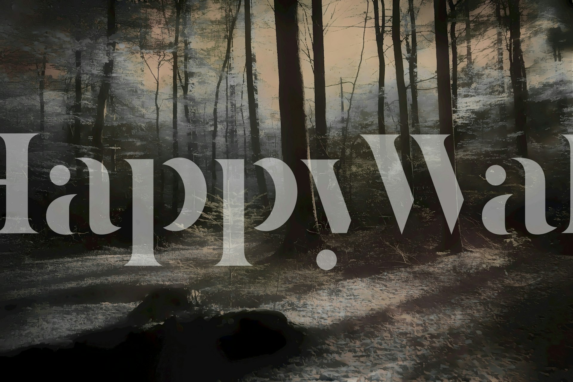 Dark forest silhouette with soft light reflections wallpaper