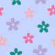 Green and Pink Simple Flowers on Powder Blue
