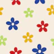 Bright Simple Flowers on Cream White