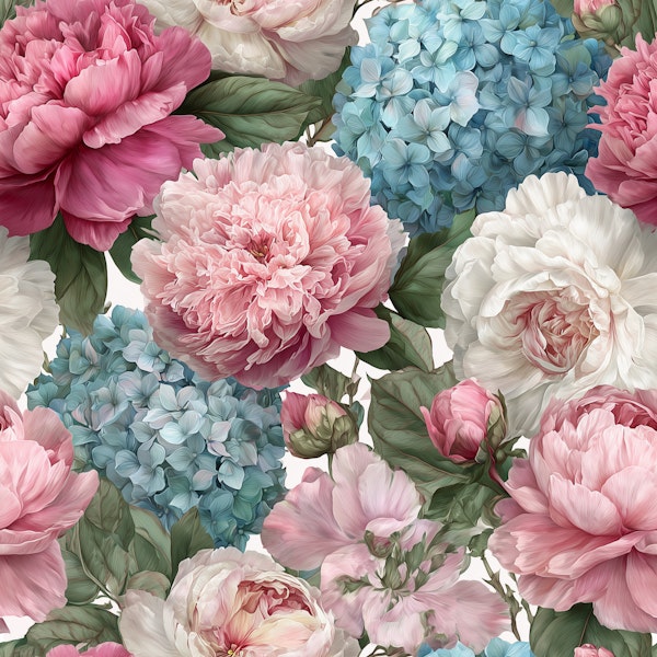 Peonies and Hydrangeas