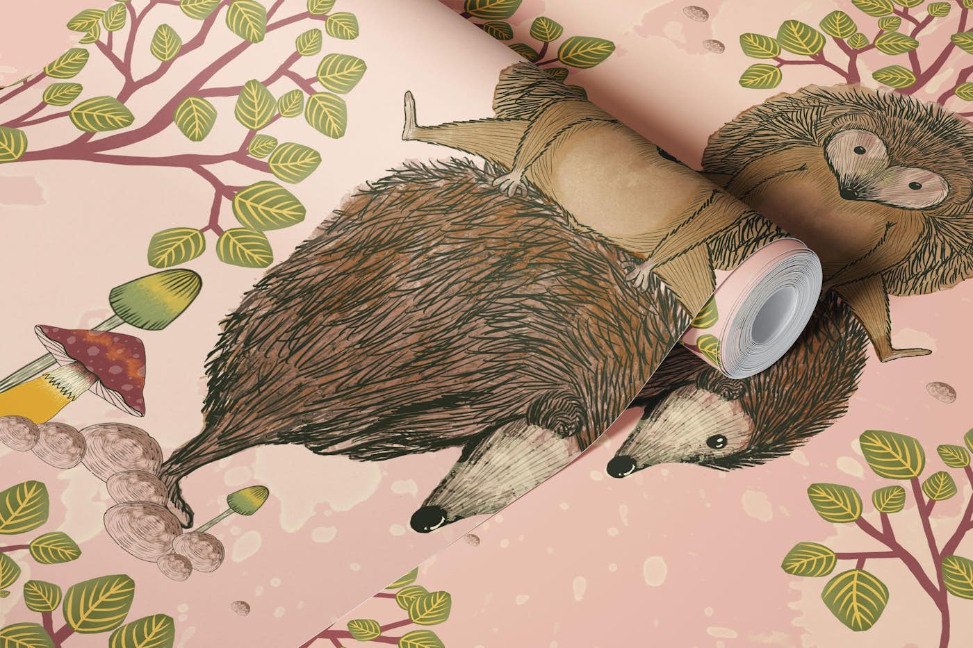 Hoppy Hedge Pink wallpaper roll