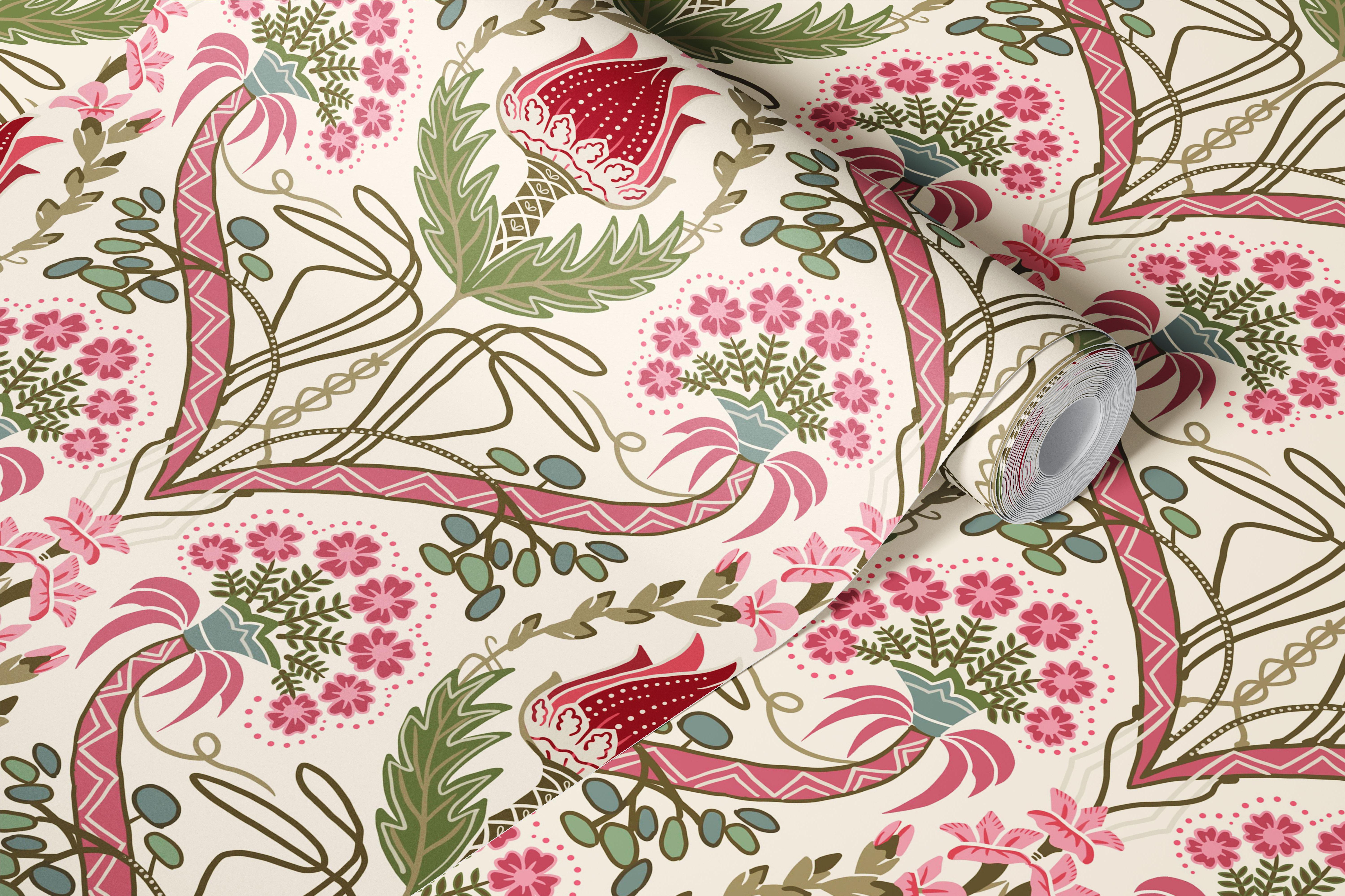 Art Deco Flower Elegance wallpaper in a room